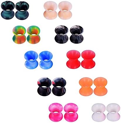 IU Mode 20PCS Soft Silicone Ear Skin Tunnels Plugs Expander Gauges 0g(8mm)