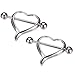 1pair Steel Love Heart Nipple Shield Bar Ring Body Piercing Jewelry