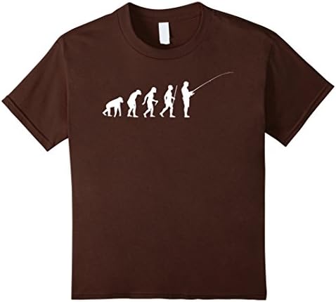 Kids Evolution Of The Fisherman Funny Fan Lover Cute T-Shirt 8 Brown