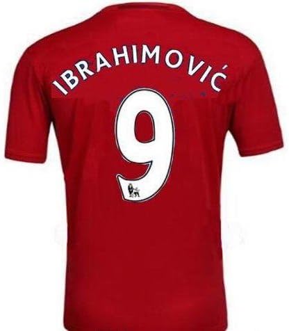 Ibrahimovic Manchester United Jersey #9 Football Soccer Jersey Home (Youth XL)