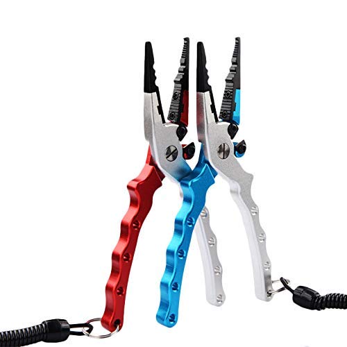 GUOCAO Aluminium-Angelzange, Angelschnurzange mit Teleskop-Haltegurt und Aufbewahrungstasche, rotes Werkzeug – Bild 8