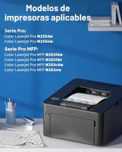 207A 207X MFP M283fdw Toner Compatible for HP 207X 207A M255dw for HP Color LaserJet Pro MFP M283fdw Toner Black M282nw M283fdn M283 M282 M255 W2210A W2210X W2210X W2211A W2212A W2213A with Chip 4 Pack
