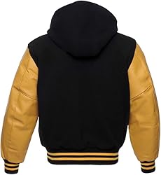GOKTOG Hooded Varsity Jacket Women, Baseball