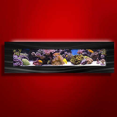 Aussie Aquariums 2.0 Wall Mounted Aquarium – Panoramic – Brushed Black
