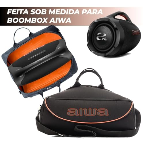 TRIBOSHOP Bolsa Case Capa Bag Compatível Boombox Plus Aiwa, A Prova D'Água, Acolchoado - Com Alças De Mão E Ombro