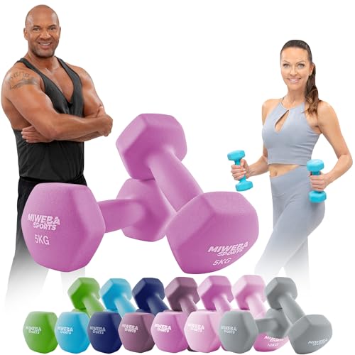 Miweba Sports Neopren Hantelset NKH100 | 𝐏𝐫𝐨𝐟𝐢 Hantel - Hexagon Hanteln Set - Kurzhanteln - Kurzhantel Set - Gymnastikhanteln - Hantel Set - Dumbbell