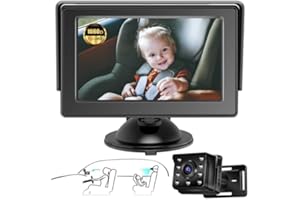 Zacro Baby Car Mirror, Baby Mirror for Car with 360°Adjustable Camera & 4.3” Display, Rearview Baby Mirror-Easily to Observe 