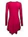 Made By Johnny WT753 Womens Long Sleeve Handkerchief Tunic XL Coral