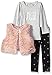 Calvin Klein Baby 3 Piece Faux Fur Vest Set, Pink, 18 Months