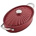 Rachael Ray Cucina Nonstick Sauce Pan/Saucepan/Oval Sauteuse with Lid, 5 Quart, Cranberry Red