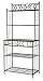 Kings Brand Furniture - 5-Tier Standing Kitchen Bakers Rack for with Storage Microwave Stand, Metal Frame with Marble Finish - Black