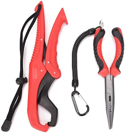 Panghuhu88 Needle Nose Pliers Long Nose G1 with Floating Fish Gripper Fishing Tackle Lure Hook Remover Line Cutter Scissors Pliers Set