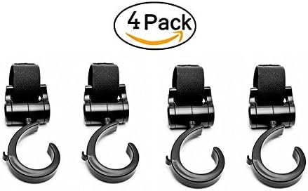 Medylove baby Stroller Hook Set of 2 Anti-Slip Stroller hooks for hanging Stroller Bags,bags,Diaper Bags (4 pack)