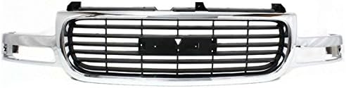 For 99-02 Sierra Truck, 00-06 Yukon XL Grille Assembly Chrome Frame Black Insert