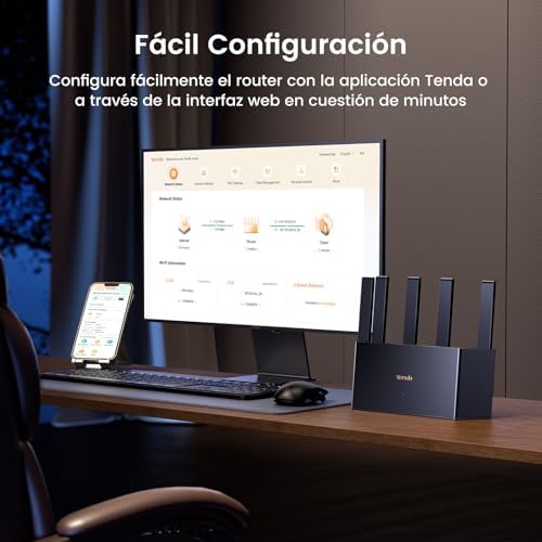 [Nuevo] Tenda RE3L Wi-Fi 7 Router BE3600 de Doble Banda, WiFi Mesh, 3 x Puertos Gigabit WAN/LAN, 5 Antenas Verticales, 4K-QAM, MLO, NFC, VPN, WPA3, App Control