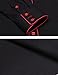 Coof and y Mens Long Sleeve Shirt Embroidery Slim Fit Casual Button Down Shirt, 01-red&black, X-Large