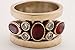 Special Design Turkish Handcrafted Jewelry Oval Cut Ruby Topaz 925 Sterling Silver Band Ring Size Options