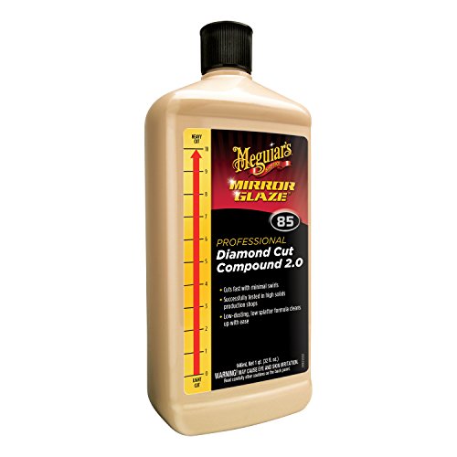 Meguiarâ€™s M85 Mirror Glaze Diamond Cut Compound 2.0 â€“ Super-Fast, Low-Swirl Auto Compound â€“ M8532, 32 oz