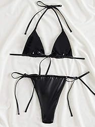 SOLY HUX Women's Metallic Halter Top Two Piece