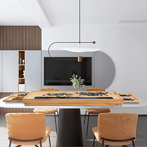 1500PCS Folding Puzzle Table, Puzzle Board with Foldable Legs and 4 Drawers & Cover, 34" x 26