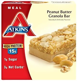 Atkins Meal Bars, Peanut Butter Granola, 1.7 Ounce, 5 Count - Pack of 2
