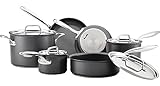 Breville 10 Piece Thermal Pro Hard-Anodized Nonstick Cookware Set, Large, Gray
