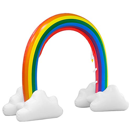 Rainbow Sprinkler Outdoor Inflatable Pools Summer Fun Outside Backyard Family Water/Birthday Party Toy for Children Infants Toddlers,Boys, Girls and Big Kids
