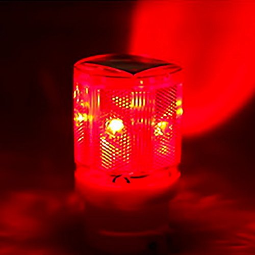 Thboxes Solar Powered LED Traffic Strobe Warning Lights Flicker Beacon Road Barricade Construction Sign Lamp