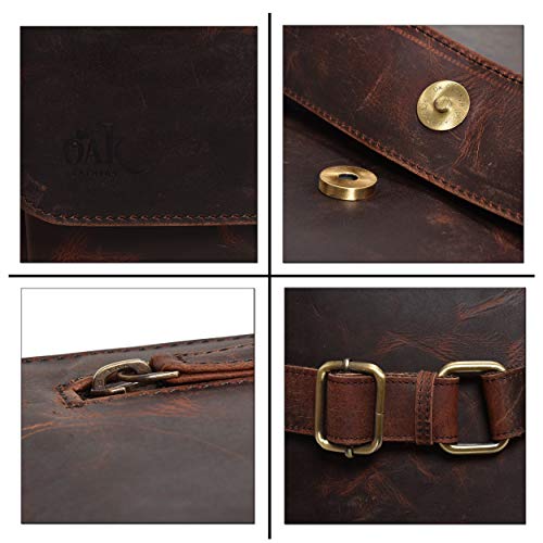 Leather Messenger Bag for Men Women - Messenger bag for Ipad Vintage Leather Crossbody Over the Shoulder Satchel