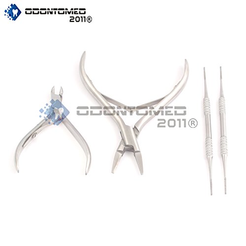 OdontoMed2011 Podiatry Ingrown Toenail Set, Four (4) Stainless Steel Instruments