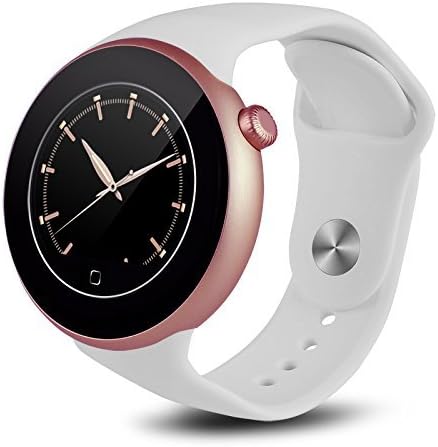 Aiwatch C1 Bluetooth Smart Watch IP67 Waterproof Siri Voice Control Gesture Control for iPhone and Android (Rose Gold/White Band)