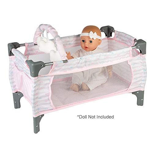 Adora Baby Doll Crib Pink Deluxe Pack N Play 7Piece Set Fits Dolls up
