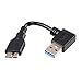 4-Inch Short Micro B USB 3.0 Cable, Right Angle, Charger Data Sync Cord, Black