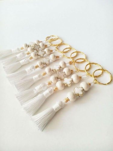 10x Baby Girl Baptism Favors / Christening Favors / Communion Favors / Christening Bomboniere / Wedding Favors / Handmade Keyrings / Key Chains with Cross and Tassel.