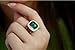 Yoursfs Green Crystal Rings for Women 18K Rose Gold Plated Cocktail Jewelry Sparkle CZ Rings for Wedding