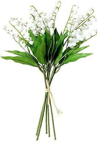 6PCS Artificial Lily of The Valley Flowers Arrangement Bundle for Wedding Bouquet Home Decor Garden Decoration White Wedding Artificial Flowers