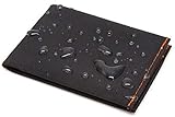 SlimFold Minimalist RFID Wallet - Thin, Durable, and Waterproof Guaranteed - Made in USA - MICRO Size Black with Orange Stitching
