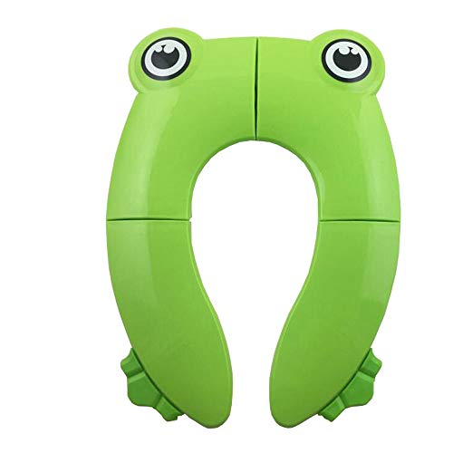 Highpot Portable Folding Non Slip Pads Reusable Toilet Potty Training Seat Covers Liners for Babies,Toddlers and Kids (Green)