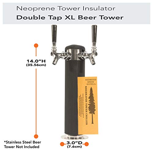 Keg-Tower-Insulator-Neoprene-Beer-Tower-Cover-End-Foam-and-Ensure-Ice-Cold-Pours-Double-Tap-30-Diameter-x-14