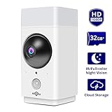 [32GB Preinstalled] Security Camera 1080P Indoor WiFi Camera Wireless Surveillance Cameras,Double light source Infrared/full-color night vision Two-Way Audio, Motion detection, Works with Alexa
