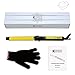 KIPOZI 1inch Pro Ceramic Curling Iron with Rotating Spring Clamp, Extra Long Barrel Hair Curler with Touch Buttons, Heat Protective Glove, Dual Voltage(Yellow)