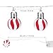 LANGRIA Red and White Stripe Globe Ball String Lights Battery Powered 20 LEDs, 7.22 FT/2.2M Long for Indoor Use, Holiday, Festival, Party Decoration