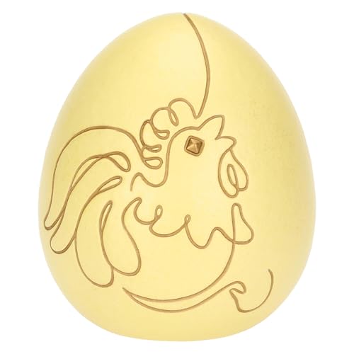 Thun - Decorative Egg Ceramic Easter Charm, Yellow - Ceramic, 9.5 x 9.5 x 11 cm