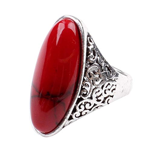 LadayPoa Red Synthetic-Turquoise Shion Women's Ring Jewelry Size 8