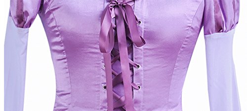 Deluxe Adult Women's Tangled Rapunzel Princess Costumes Back Laced-up Strap - Image 6