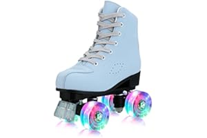 YYW Roller Skates for Women Men, High Top PU Leather Classic Double-Row, Indoor Outdoor, Beginner Shoes Bag