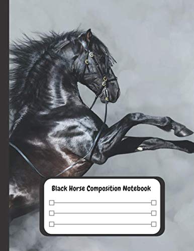 Black Horse Composition Notebook: #1 Journal - 110 College Ruled Lined Paper (Large 8.5 x 11)