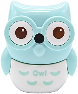 Anlydia Manual Hand-Cranking Pencil Sharpener Cute Owl Shape Design for Students Classroom Office Home Use (Blue)