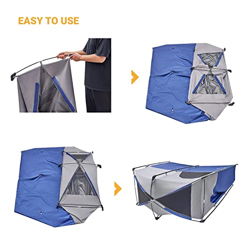 KingCamp Oversized Camping Shower Tent, Portable Privacy Shelter with Floor, 1 or 2 Room Options