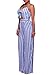 SheKiss Womens Sexy Spaghetti Strap Striped High Waist Wide Leg Long Pants Palazzo Jumpsuit Romers Ladies Outfits LightBlue Small